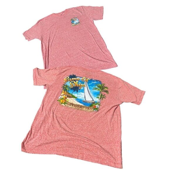 Summer Paradise Collection T-shirt Pink “Same Ol Ship Different Bay” Size XL - Picture 2 of 8